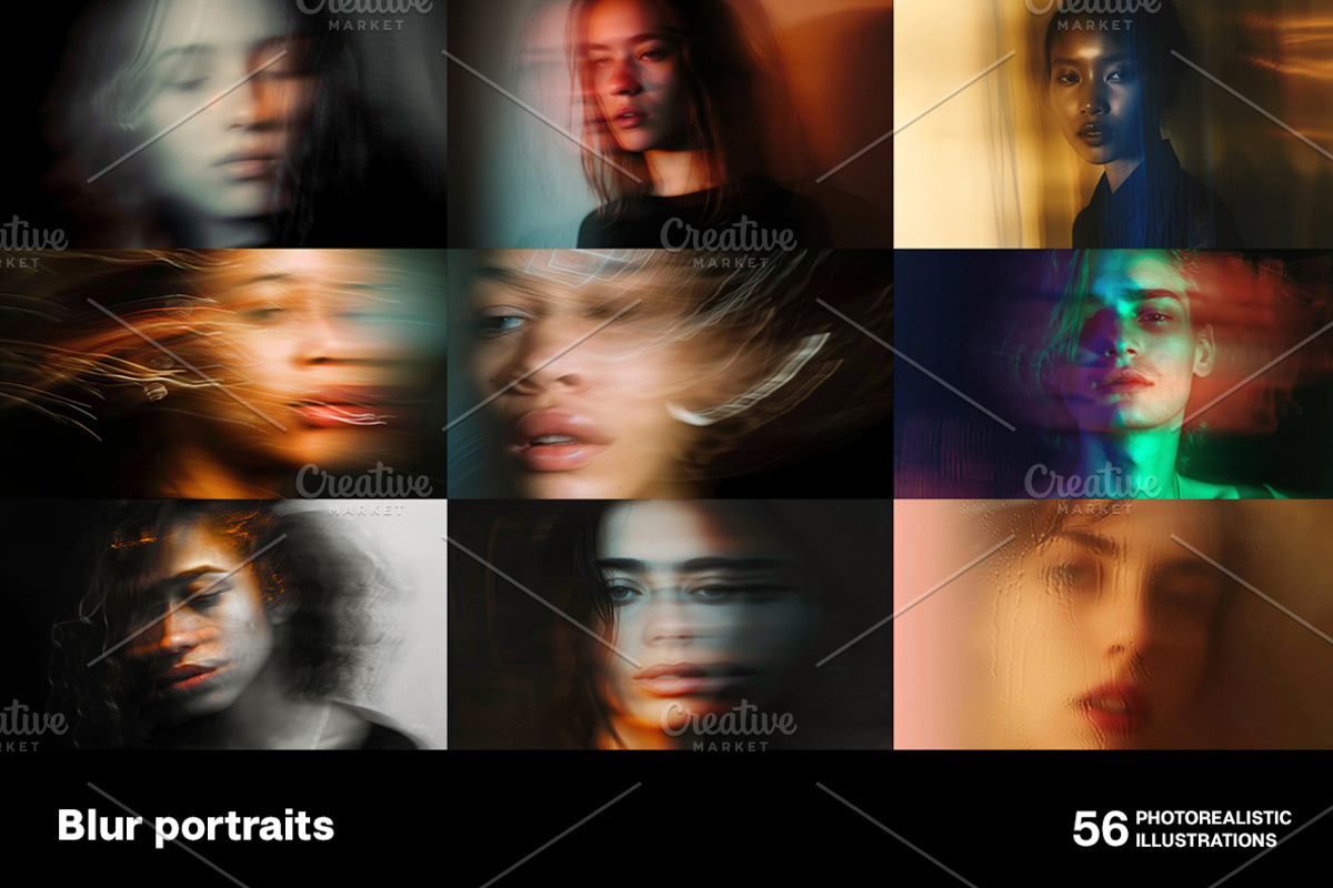 Blur portraits. 56 images, a Person Photo by Handmadefont (Photo 8 of 13)