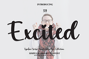 Excited | Script Font, a Script Font by Scratchones (Thumbnail 1 of 8)
