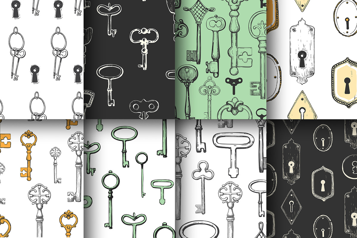 Keys In Sketch Style, a Decorative Illustration by Mona Monash (Photo 5 of 7)