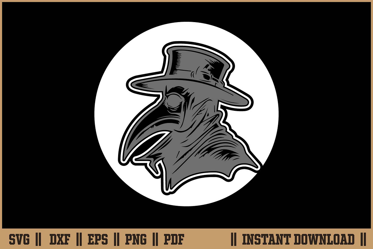 The Plague Doctor svg printable file, a Texture Graphic by Handy Arts Studio
