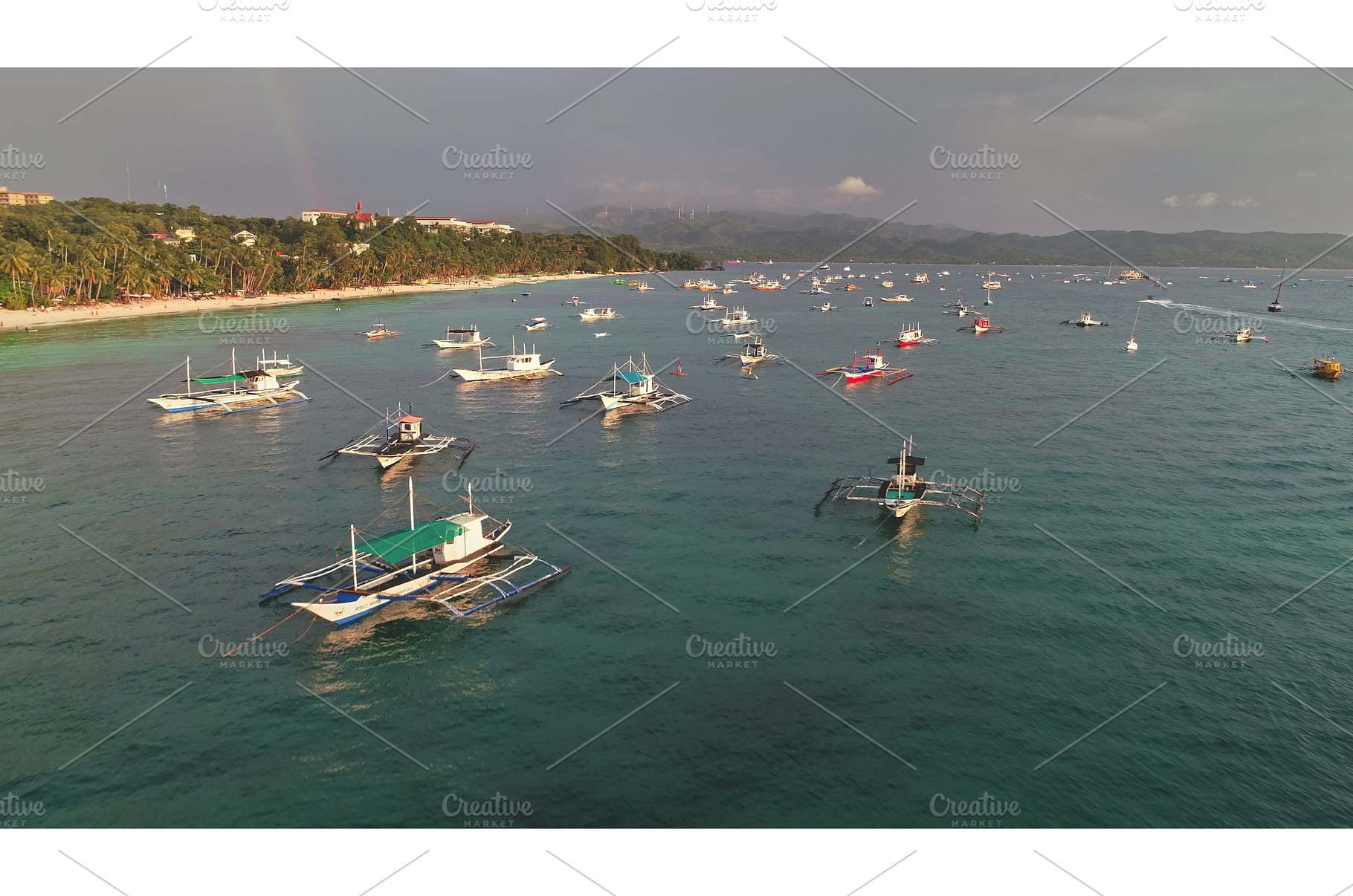 Traditional bangka boats floating, a Nature Photo by Goinyk
