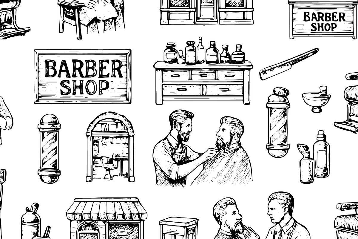 Barber Shop Vintage Collection, an Object Graphic by RT Studio (Photo 4 of 4)