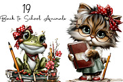 Back to School Animals Clipart, an Animal Illustration by DreamArtGraphic (Thumbnail 1 of 3)