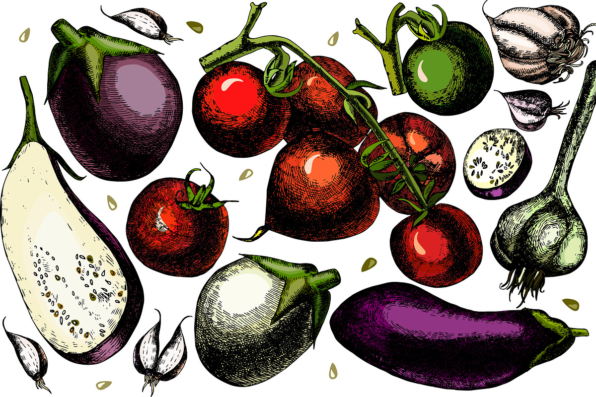 Beautiful vegetables for your design preview 4