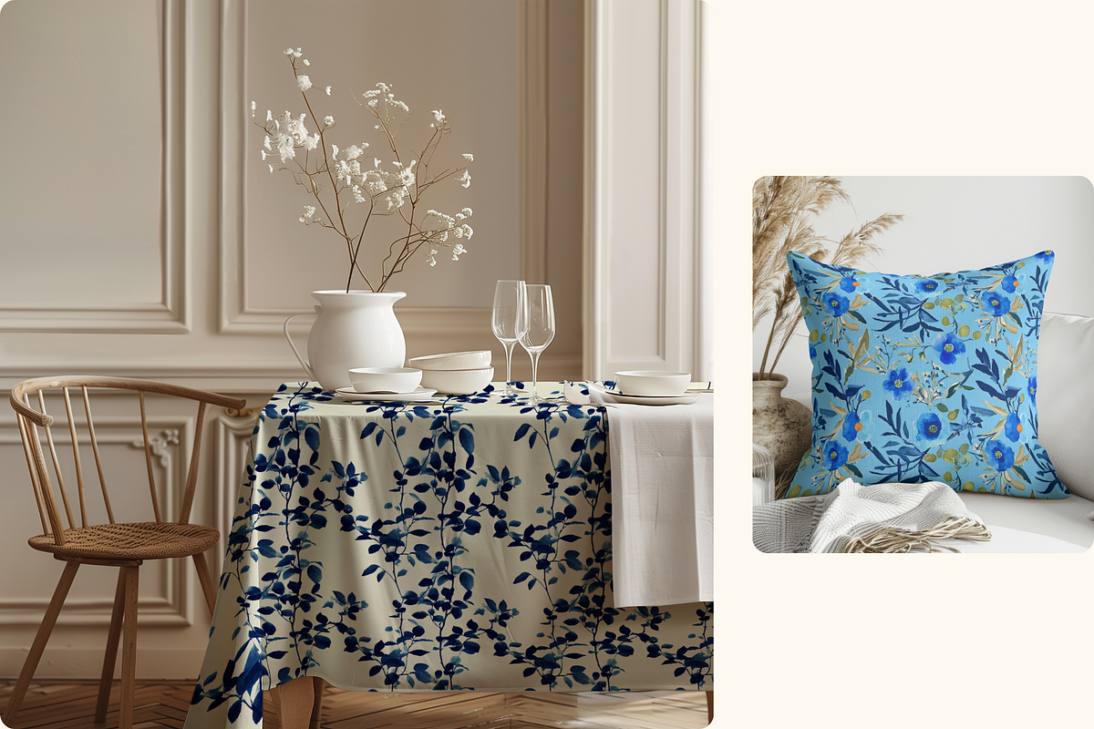 Chinoiserie Blue Floral Patterns, a Pattern Graphic by Ninterints (Photo 17 of 18)