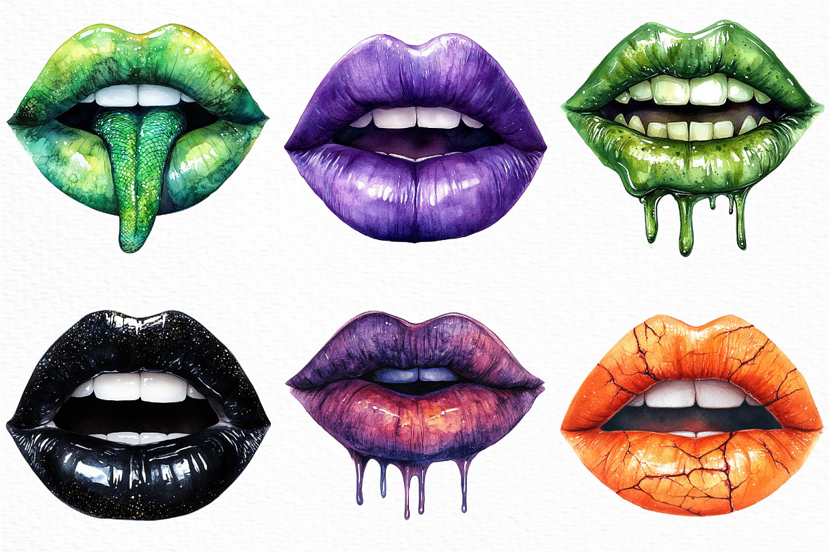 Halloween Bad Witch Lips Clipart, an Illustration by Craft Nest (Photo 3 of 6)