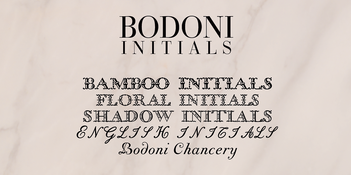 Bodoni Classic Initials, a Script Font by Wiescher-Design (Photo 1 of 6)