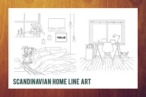 Scandinavian Home Line Art