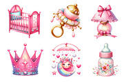 Pink Baby Girl Nursery Clipart, an Icon by Dream Creation (Thumbnail 4 of 6)