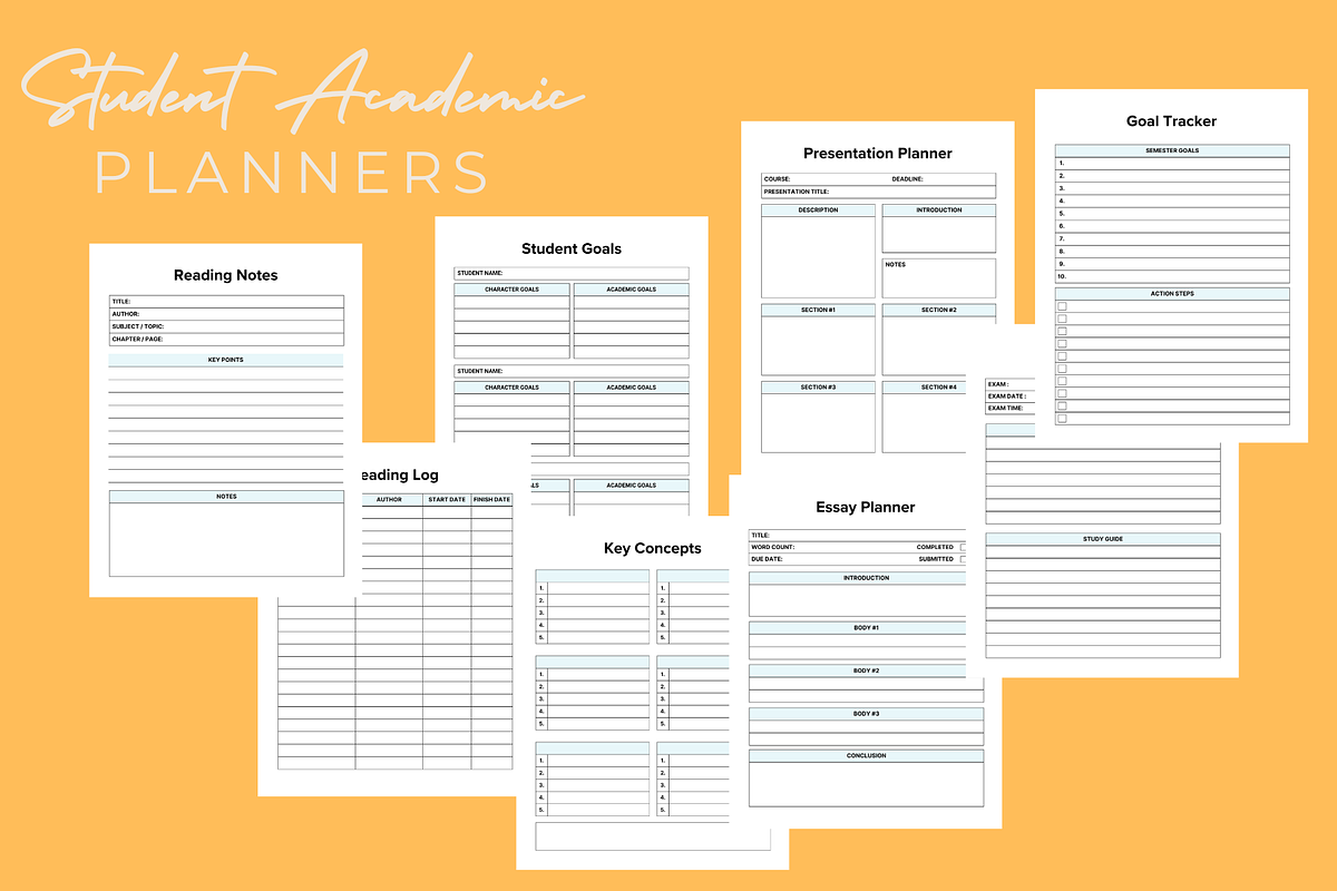 Student Academic Planners - 2025, a Stationery Template by Local Marketing Templates (Photo 4 of 7)