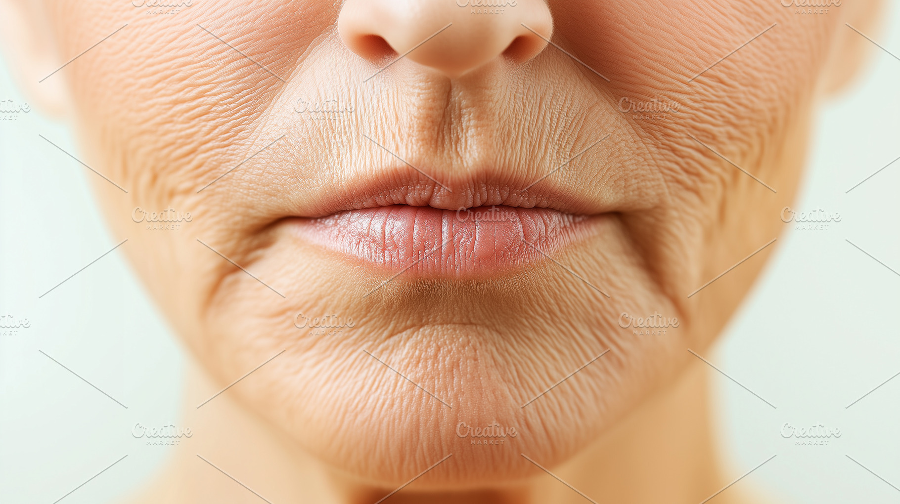 Close up of elderly woman's mouth, a Beauty & Fashion Photo by MistyDay