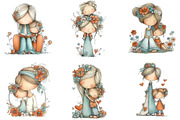 Whimsical Cute Mother's Day Clipart, an Illustration by Designking (Thumbnail 4 of 5)