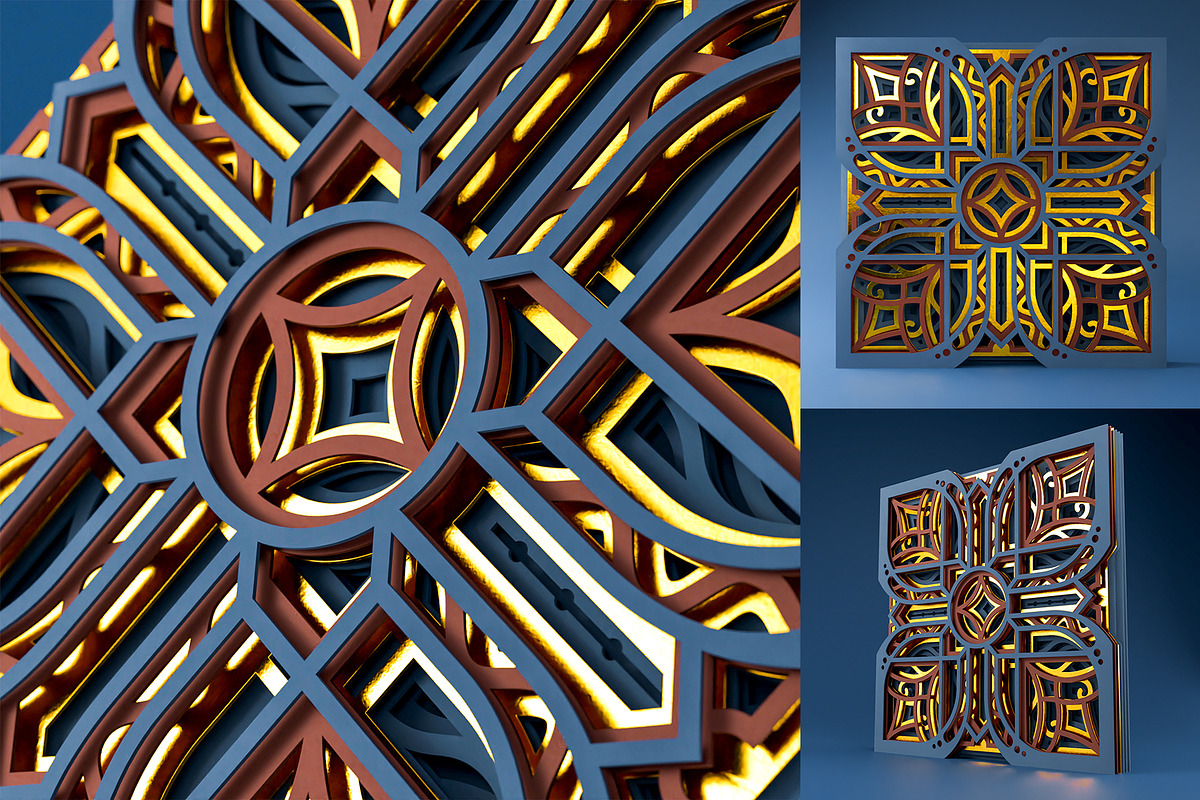 Mandala MD03 3D Layered SVG Cut File, an Illustration by pixaroma