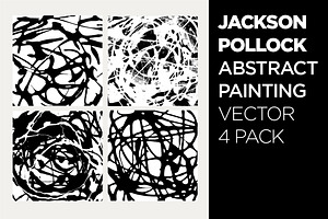 Abstract Drip Painting Vector 4 PACK
