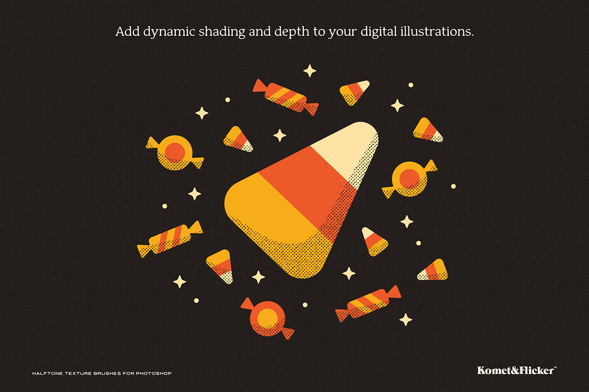 Halftone Texture Brushes for PS, a Brush Add-On by Komet & Flicker (Photo 8 of 10)