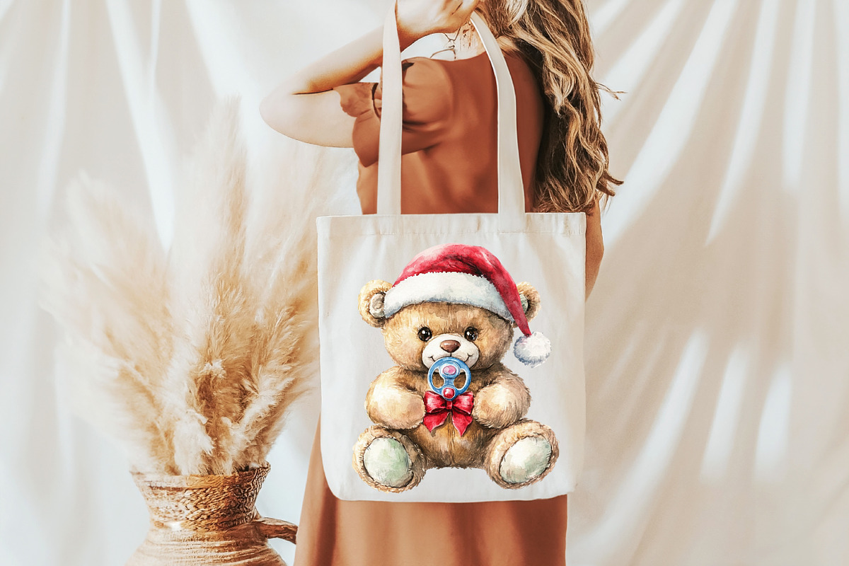 Watercolor Christmas Teddy Bear Clip, an Illustration by Libby Wishes (Photo 7 of 8)