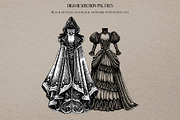 Gothic Fashion Illustration Set, an Object Graphic by Yevheniia (Thumbnail 5 of 7)