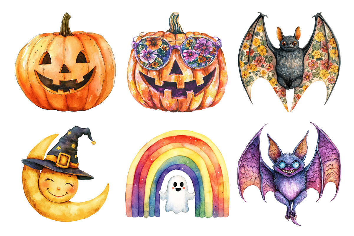 Groovy Halloween Element Clipart, an Illustration by Daily.Designs (Photo 4 of 5)