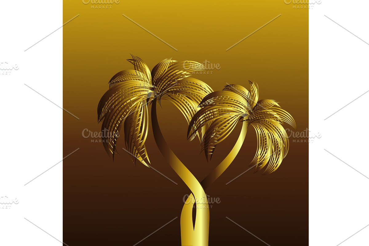 Golden Palm. Hand drawing. Not AI, an Illustration by Nenahliadava Design
