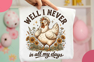 Spring Funny Chicken Sublimation PNG, an Illustration by OK Design