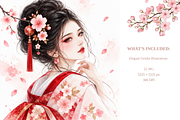 Elegant Geisha Illustrations, a Person Illustration by MarisoArt (Thumbnail 2 of 6)
