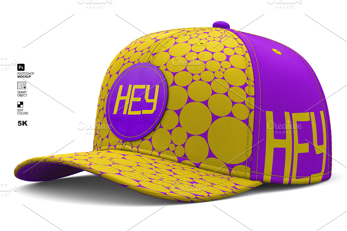 6-Panel Cap Mockup - Full Fabric PSD, a Hat Mockup by LESZ Design (Photo 6 of 12)