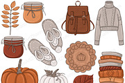 Autumn Clipart, a Seasonal Illustration by GlamArtZhanna (Thumbnail 4 of 8)