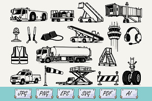 Airport Doodle SVG – 18 Icons