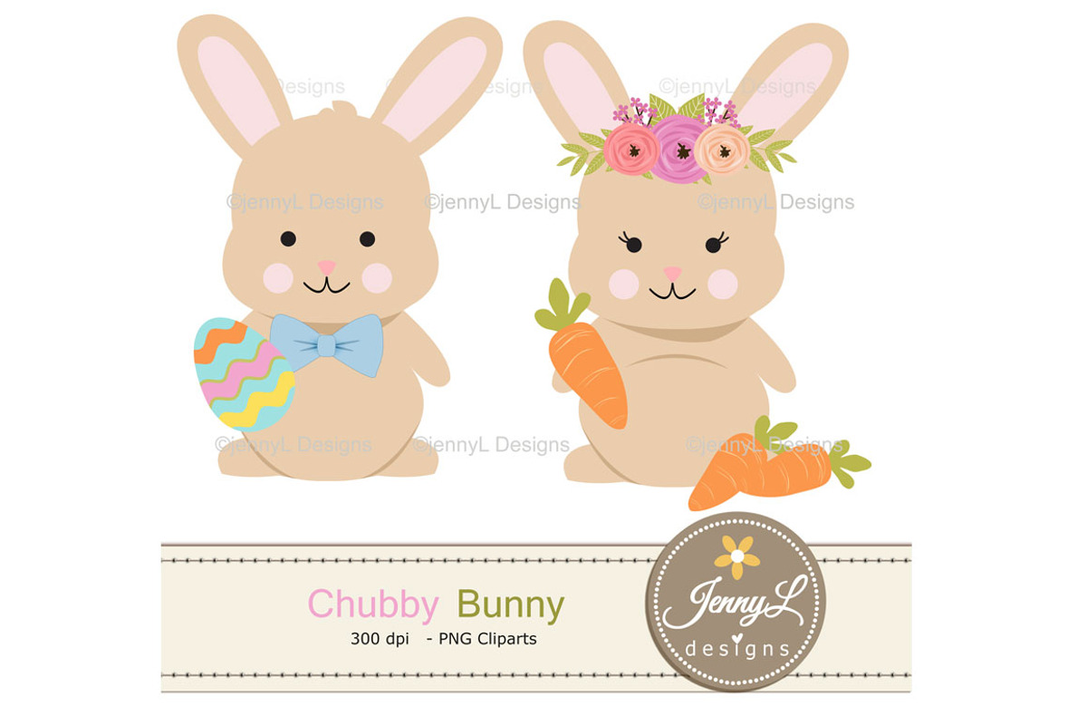 Easter Bunny Digital Paper & Clipart, a Pattern Graphic by JennyL Designs (Photo 3 of 7)