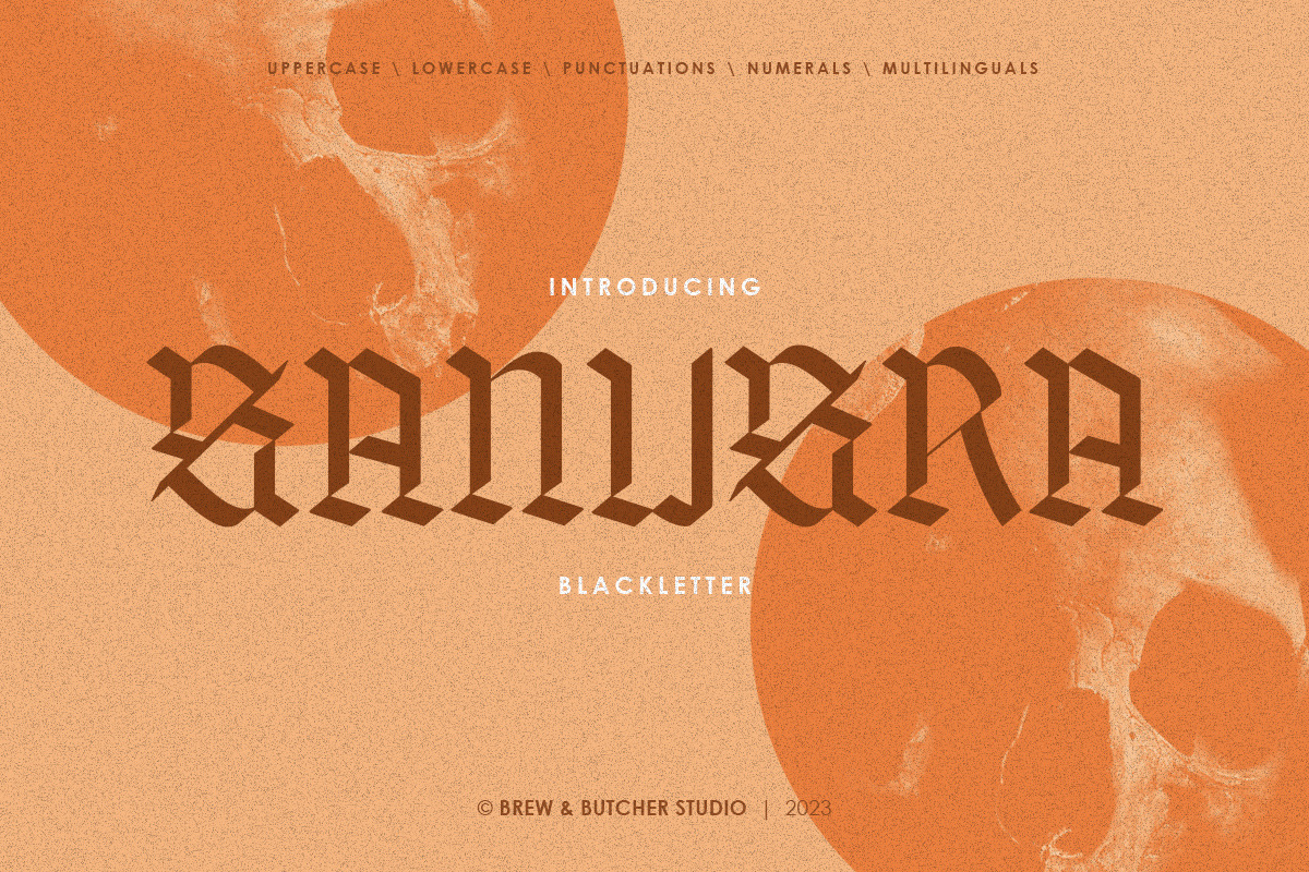 Sanusra | Blackletter, a Blackletter Font by Brew & Butcher Studio (Photo 1 of 8)