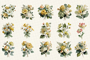 Watercolor Flower Clipart, an Illustration by DreamCafeArt (Thumbnail 2 of 6)