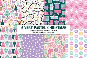Pastel Christmas Seamless Pattern