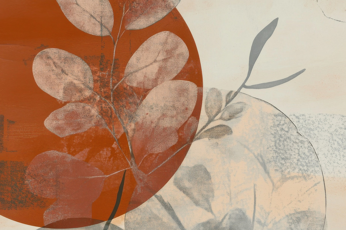 Abstract Botanical and Geometry Art, a Decorative Illustration by Virgo Studio