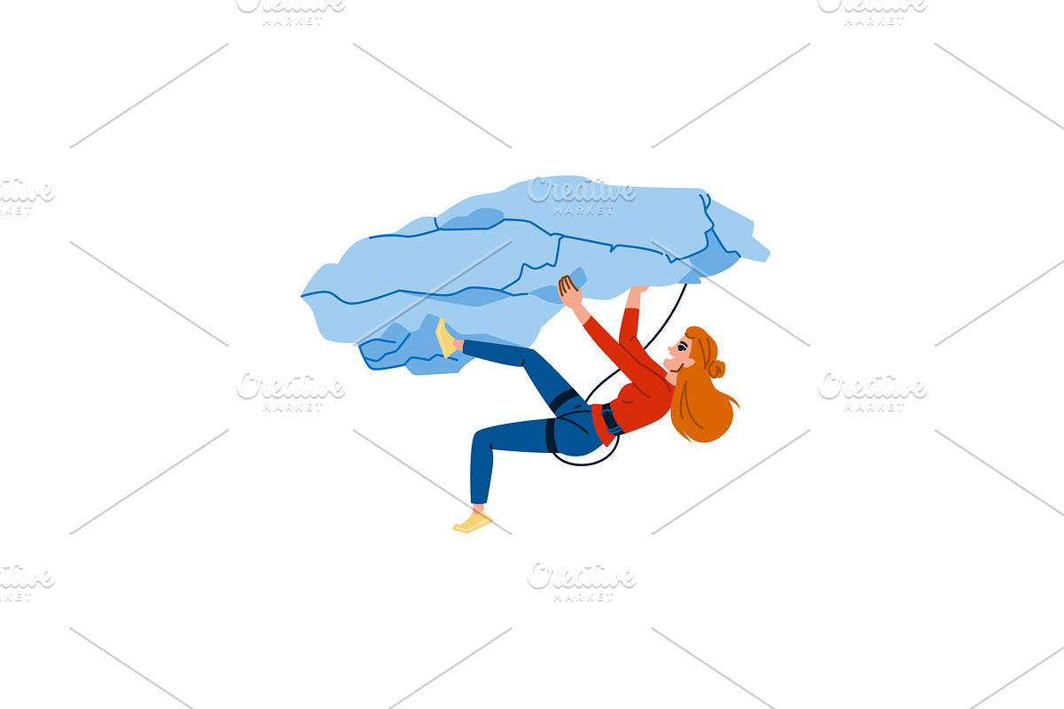 Female climber ascending challenging, a Sport Illustration by pikepicture