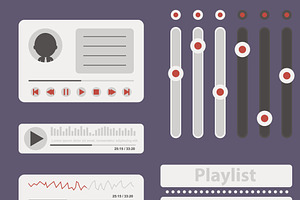 Flat music elements pack