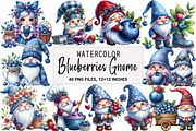 Gnome Clipart, Blueberries Gnome, an Illustration by DreamArtGraphic (Thumbnail 1 of 6)