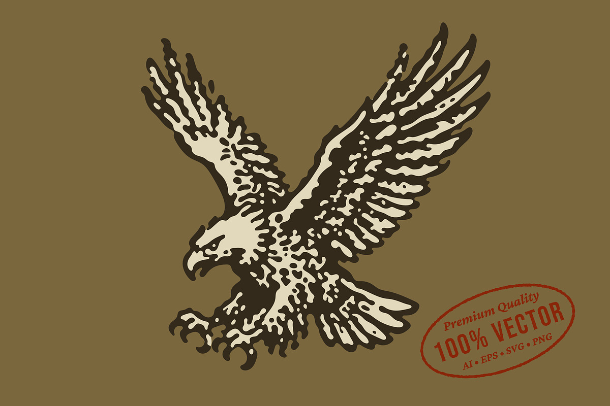 Retro illustration of a golden eagle, an Animal Illustration by lettett (Photo 1 of 3)