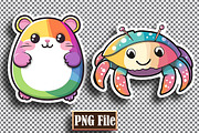 Cute Animal Stickers Bundle, an Animal Illustration by protabsorkar11 (Thumbnail 6 of 8)