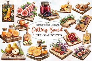 Watercolor Autumn Cutting Board, an Illustration by Designworld