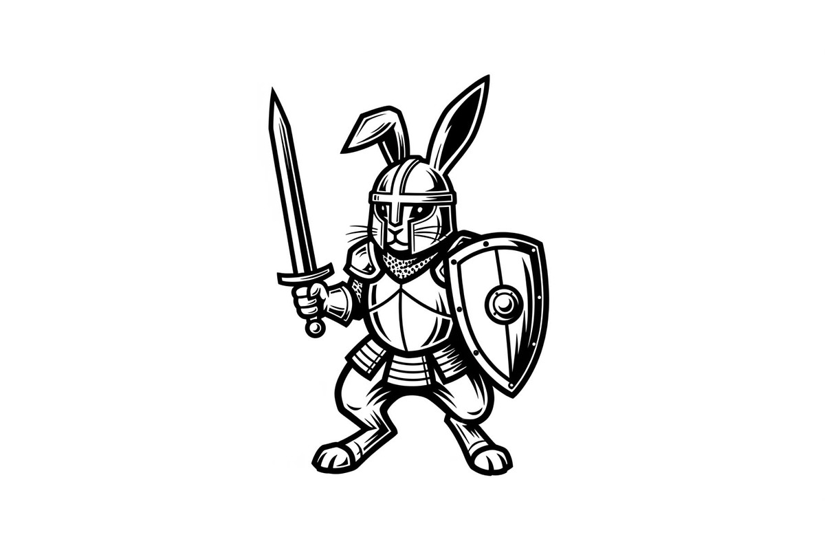 Warrior Bunny Knight Silhouette, an Illustration by jahid234 (Photo 9 of 49)