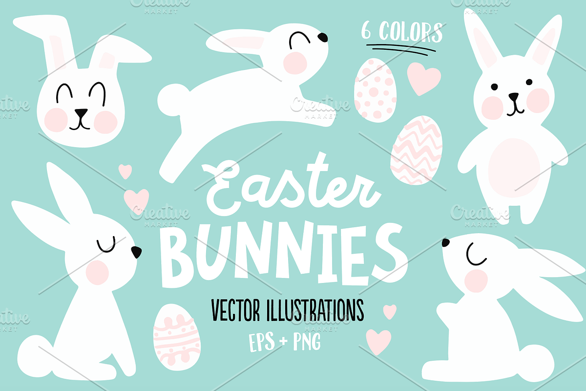 Easter Bunnies - Illustration Set, an Animal Illustration by Illustrations by Jessie (Photo 1 of 3)