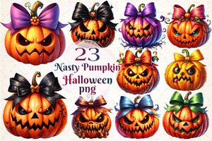 Nasty Pumpkin Clipart Halloween