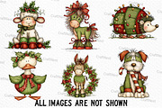 Whimsical Christmas Animals Clipart, an Illustration by Craft Nest (Thumbnail 3 of 6)
