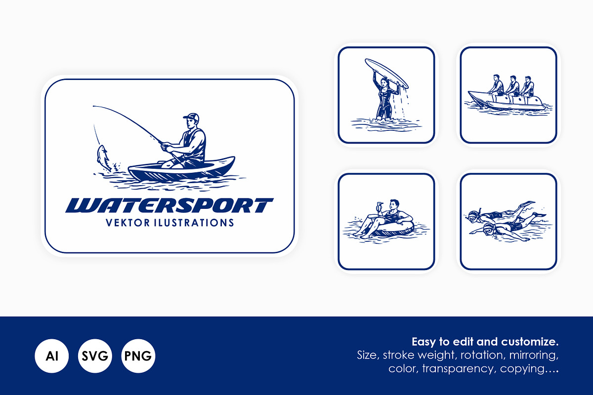 Watersport Vector Illustrations, a Sport Illustration by Rasgood (Photo 1 of 10)