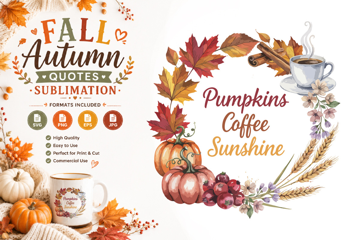 Fall Quotes Sublimation Bundle, a Seasonal Illustration by Actual Pixel (Photo 9 of 16)
