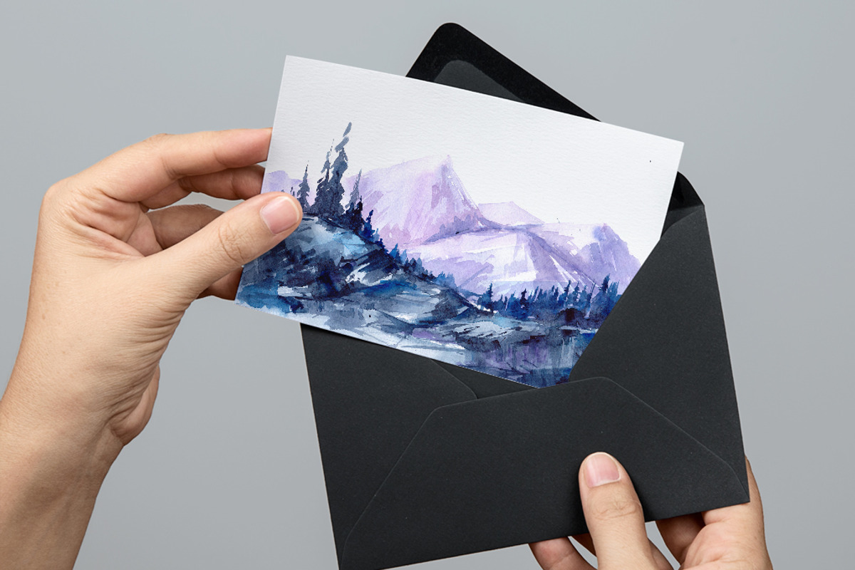 Watercolor mountains, an Illustration by Aksol (Photo 6 of 6)