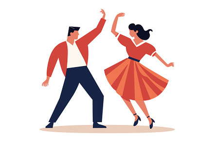 Man and woman in retro clothing, an Object Illustration by Vectorstockersland