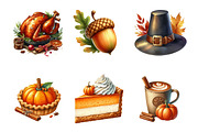 Thanksgiving Watercolor Clipart, an Illustration by SinaCreation (Thumbnail 3 of 5)