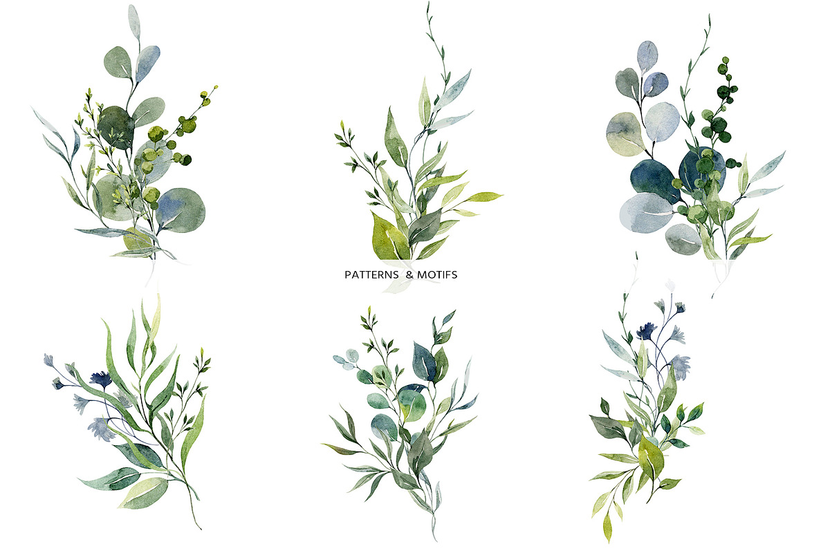 Eucalyptus. Watercolor collection., a Pattern Graphic by HannaStudio (Photo 6 of 9)