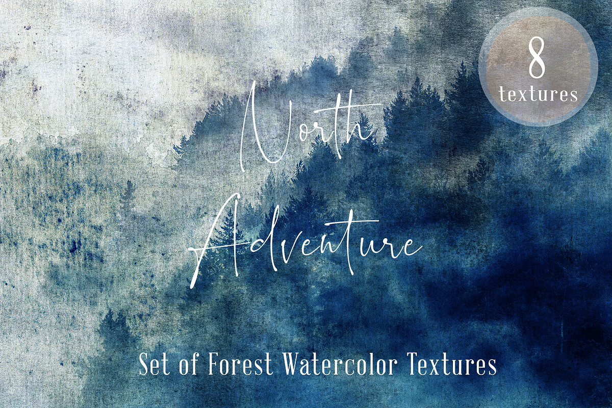 North Adventure watercolor textures, a Texture Graphic by FleurArt (Photo 1 of 10)